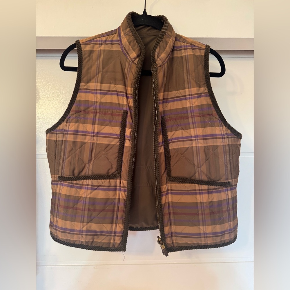 REVERSIBLE Ralph Lauren quilted plaid vest woman’s small